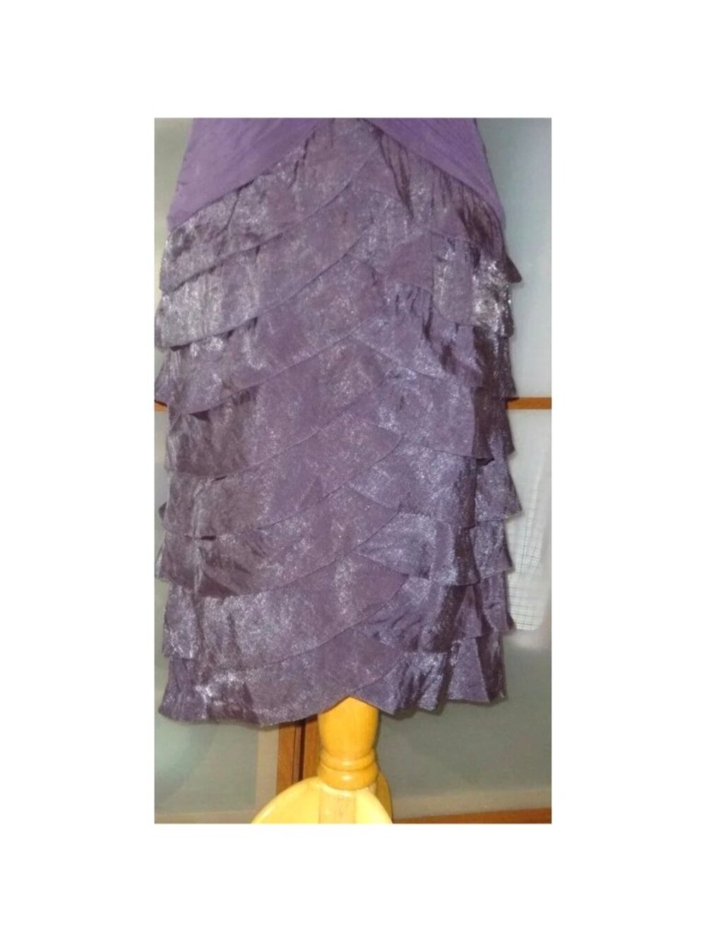 🆕 ADRIANNA PAPELL Jersey Taffeta Shutter Pleat Cocktail Dress Purple 8 - Picture 8 of 9